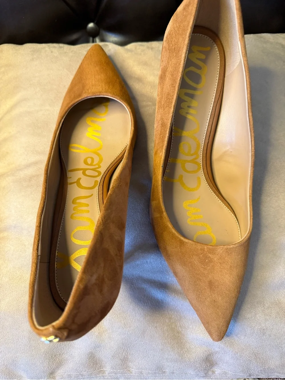 Sam Edelman Vienne Suede Pointed Toe Pumps Cognac Brown - Sz 10.5
